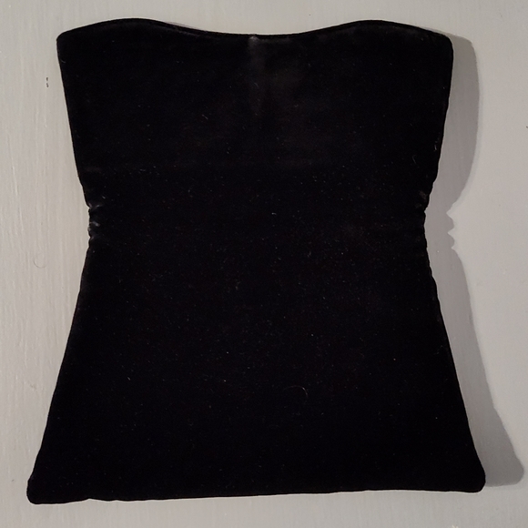 Majestic Vintage Black Velvet Foldover Clutch Purse - Picture 2 of 3